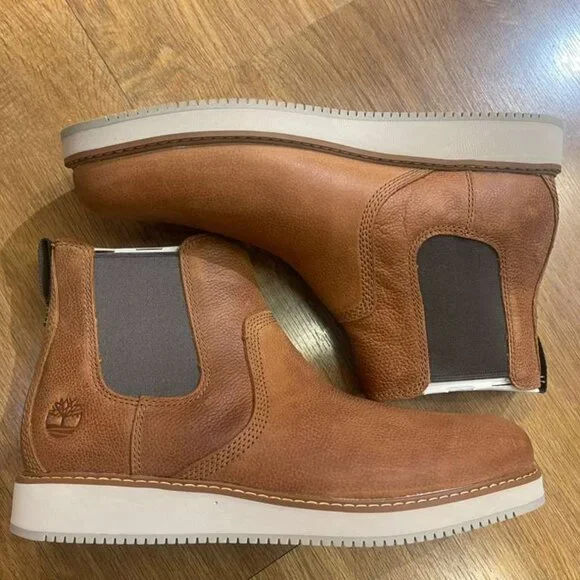 TIMBERLAND MENS REDWOOD EDGE MID LACE CHELSEA BOOT MD BROWN FULL GRAIN A6CVE-EM4 Men main image 2